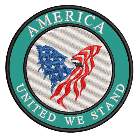 America - United We Stand - Eagle - 3.5" Embroidered Iron or Sew-on Patch