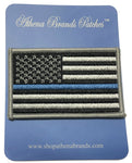 American Flag with Thin Blue Line Iron on Sew On Embroidered Patch