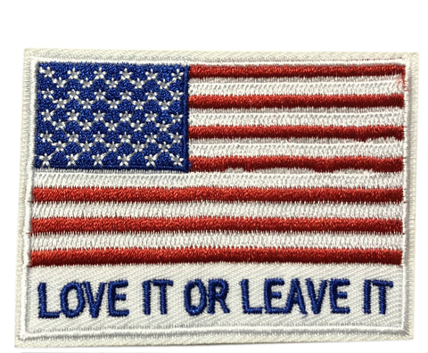 American Flag Love It or Leave It Iron on Sew On Embroidered Patch