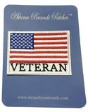 American Flag Veteran Iron on Sew On Embroidered Patch