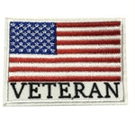 American Flag Veteran Iron on Sew On Embroidered Patch