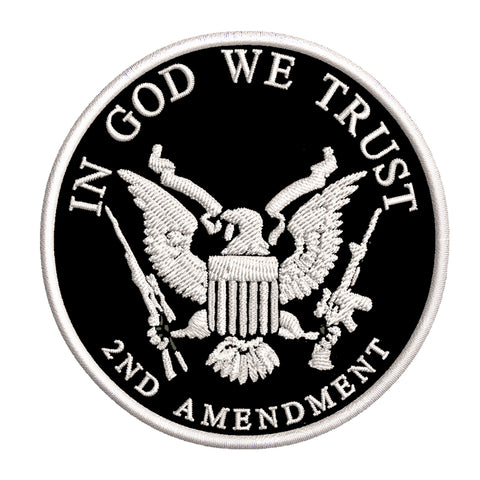 2nd Amendment - In God We Trust - 3.5" Embroidered Patch Iron or Sew-on Patriotic US Constitution Series