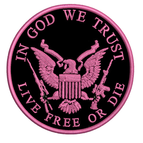 Live Free or Die - In God We Trust - 3.5" Embroidered Patch Iron or Sew-on Patriotic US Constitution Series