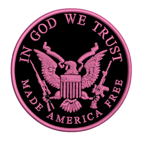 In God We Trust - Made America Free - 3.5" Embroidered Patch Iron or Sew-on Patriotic US Constitution Series