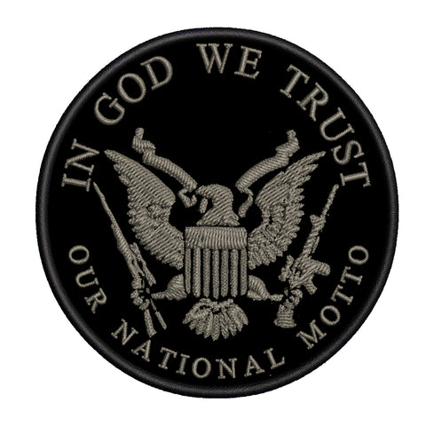 In God We Trust - Our National Motto - 3.5" Embroidered Patch Iron or Sew-on Patriotic US Constitution Series