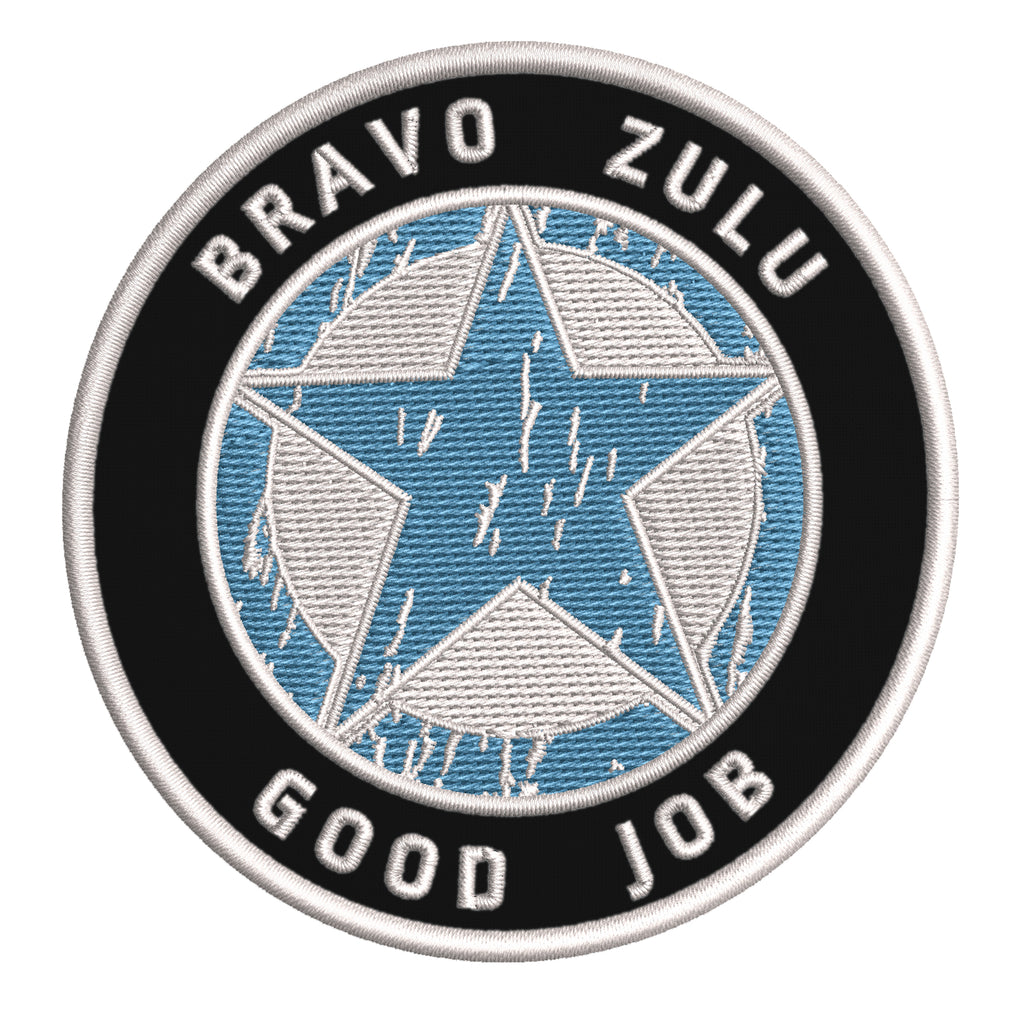 Bravo Zulu Star Logo 3.5' Embroidered Iron or Sew-on Patch