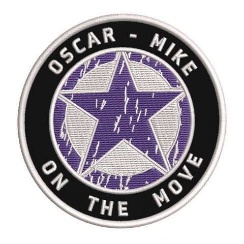 Oscar-Mike Star Logo 3.5" Embroidered Iron or Sew-on Patch Tactical Souvenir