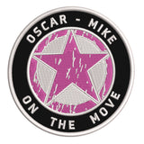 Oscar-Mike Star Logo 3.5" Embroidered Iron or Sew-on Patch Tactical Souvenir