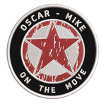 Oscar-Mike Star Logo 3.5" Embroidered Iron or Sew-on Patch Tactical Souvenir