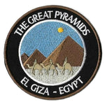 The Great Pyramids Giza Egypt 3.5" Embroidered Patch Iron-on Sew-on Outdoor Souvenir Travel Vacation Wonders of the World