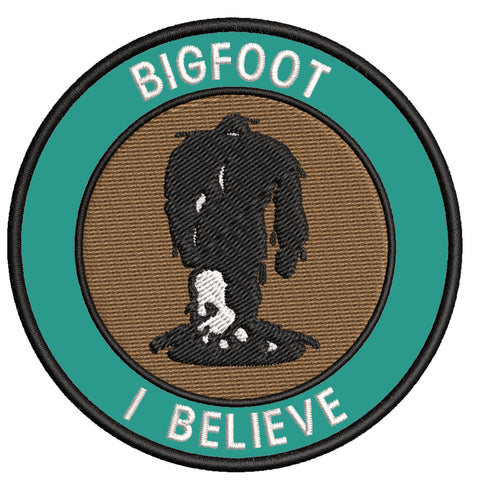 Bigfoot - I Believe 3.5" Embroidered Iron / Sew-on Patch Cryptid Creature Series