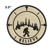 Bigfoot I Believe Compass 3.5" Embroidered Patch Iron Sew-on Cryptid Creature Series