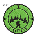 Bigfoot I Believe Compass 3.5" Embroidered Patch Iron Sew-on Cryptid Creature Series