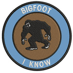 Bigfoot - I Know - 3.5" Embroidered Iron / Sew-on Patch Cryptid Creature Series