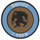 Bigfoot - I Know - 3.5" Embroidered Iron / Sew-on Patch Cryptid Creature Series