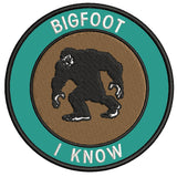 Bigfoot - I Know - 3.5" Embroidered Iron / Sew-on Patch Cryptid Creature Series