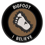 Bigfoot Foot - I Believe - 3.5" Embroidered Iron / Sew-on Patch Cryptid Creature Series