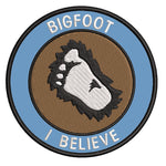 Bigfoot Foot - I Believe - 3.5" Embroidered Iron / Sew-on Patch Cryptid Creature Series