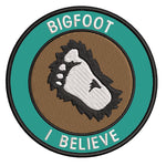 Bigfoot Foot - I Believe - 3.5" Embroidered Iron / Sew-on Patch Cryptid Creature Series