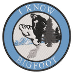 Bigfoot in Snow - I Know - 3.5" Embroidered Iron / Sew-on Patch Cryptid Creature Series