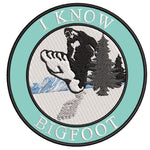 Bigfoot in Snow - I Know - 3.5" Embroidered Iron / Sew-on Patch Cryptid Creature Series