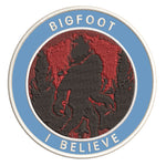 Bigfoot I Believe 3.5" Embroidered Iron / Sew-on Patch Cryptid Creature Sasquatch Series