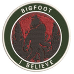 Bigfoot I Believe 3.5" Embroidered Iron / Sew-on Patch Cryptid Creature Sasquatch Series