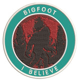 Bigfoot I Believe 3.5" Embroidered Iron / Sew-on Patch Cryptid Creature Sasquatch Series