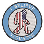 Sasquatch USA Flag - I Believe - 3.5" Embroidered Iron / Sew-on Patch