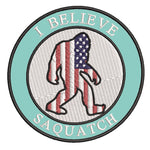 Sasquatch USA Flag - I Believe - 3.5" Embroidered Iron / Sew-on Patch