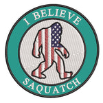 Sasquatch USA Flag - I Believe - 3.5" Embroidered Iron / Sew-on Patch