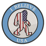 Bigfoot USA Flag - I Believe - 3.5" Embroidered Iron / Sew-on Patch Cryptid Creature Series