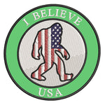 Bigfoot USA Flag - I Believe - 3.5" Embroidered Iron / Sew-on Patch Cryptid Creature Series