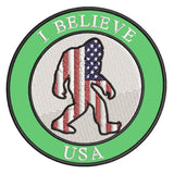 Bigfoot USA Flag - I Believe - 3.5" Embroidered Iron / Sew-on Patch Cryptid Creature Series