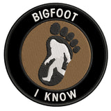 Bigfoot Foot - I Know - 3.5" Embroidered Iron / Sew-on Patch Cryptid Creature Series