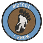 Bigfoot Foot - I Know - 3.5" Embroidered Iron / Sew-on Patch Cryptid Creature Series