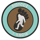 Bigfoot Foot - I Know - 3.5" Embroidered Iron / Sew-on Patch Cryptid Creature Series