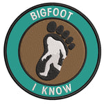 Bigfoot Foot - I Know - 3.5" Embroidered Iron / Sew-on Patch Cryptid Creature Series