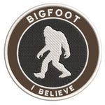 Bigfoot I Believe 3.5" Embroidered Iron / Sew-on Patch Cryptid Creature Sasquatch Series