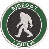 Bigfoot I Believe 3.5" Embroidered Iron / Sew-on Patch Cryptid Creature Sasquatch Series