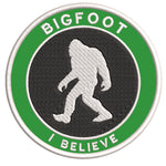 Bigfoot I Believe 3.5" Embroidered Iron / Sew-on Patch Cryptid Creature Sasquatch Series