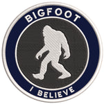 Bigfoot I Believe 3.5" Embroidered Iron / Sew-on Patch Cryptid Creature Sasquatch Series