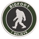 Bigfoot I Believe 3.5" Embroidered Iron / Sew-on Patch Cryptid Creature Sasquatch Series