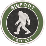 Bigfoot I Believe 3.5" Embroidered Iron / Sew-on Patch Cryptid Creature Sasquatch Series