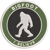 Bigfoot I Believe 3.5" Embroidered Iron / Sew-on Patch Cryptid Creature Sasquatch Series