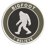 Bigfoot I Believe 3.5" Embroidered Iron / Sew-on Patch Cryptid Creature Sasquatch Series