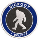 Bigfoot I Believe 3.5" Embroidered Iron / Sew-on Patch Cryptid Creature Sasquatch Series