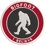 Bigfoot I Believe 3.5" Embroidered Iron / Sew-on Patch Cryptid Creature Sasquatch Series