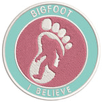 Bigfoot I Believe 3.5" Embroidered Iron / Sew-on Patch Cryptid Creature Sasquatch Series