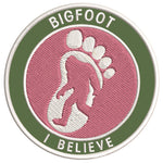 Bigfoot I Believe 3.5" Embroidered Iron / Sew-on Patch Cryptid Creature Sasquatch Series